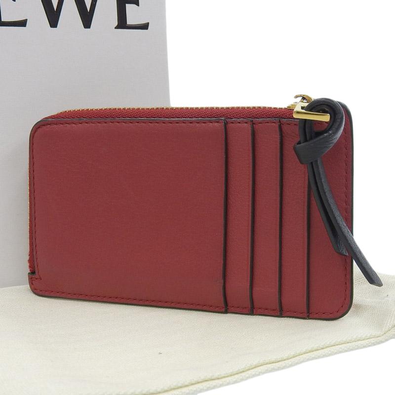 ロエベ LOEWE コインケース カードケース カオナシ 千と千尋の神隠し ジブリコラボ レザー レッド C643Z40X19 中古 新入荷 OBB0523｜ronde｜02