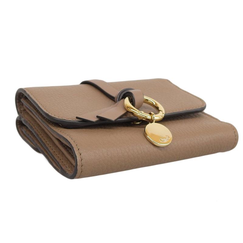 クロエ CHLOE アルファベット 三つ折り財布 コンパクトウォレット レザー ブラウン 中古 新入荷 OBB0532 Chloe（クロエ） アルファベット 三つ折り財布 コンパクトウォレット