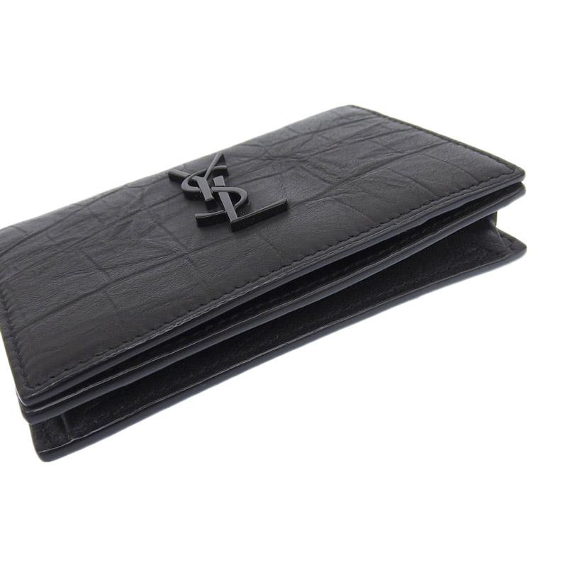 SAINT LAURENT サンローラン カードケース 名刺入れ レザー ブラック