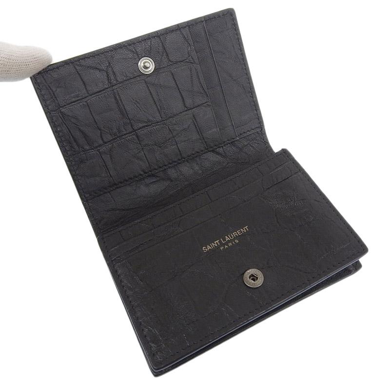 SAINT LAURENT サンローラン カードケース 名刺入れ レザー ブラック