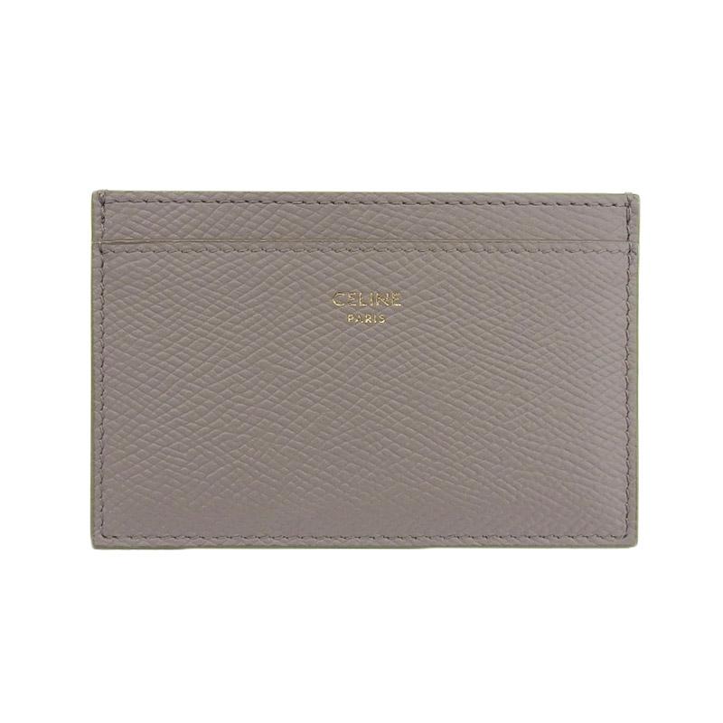 CELINE（セリーヌ） カードケース 名刺入れ レザー グレージュ 中古 新