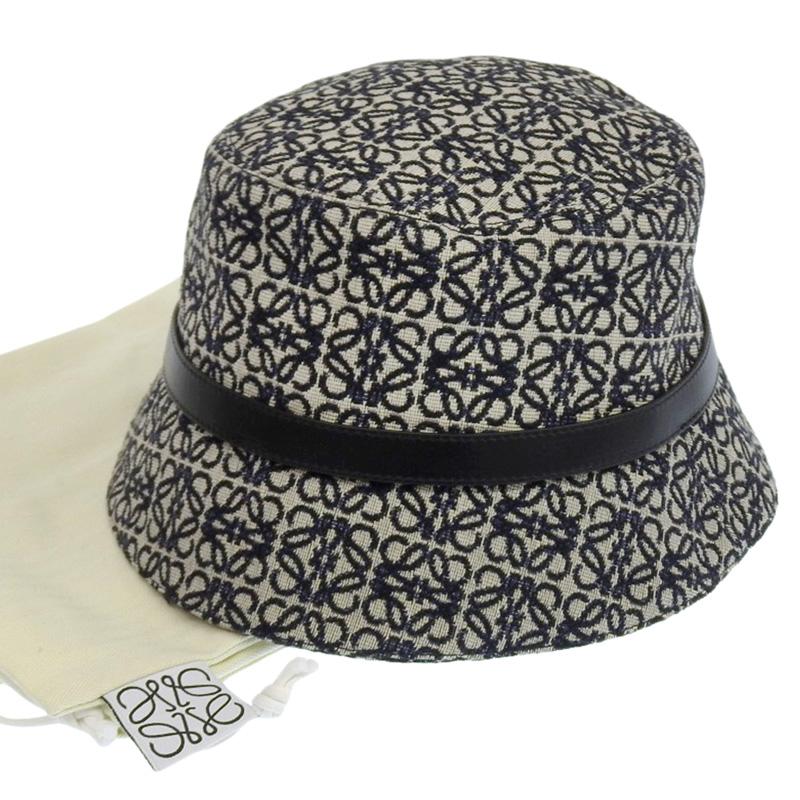 LOEWE（ロエベ） アナグラム バケットハット 帽子 ジャカード レザー