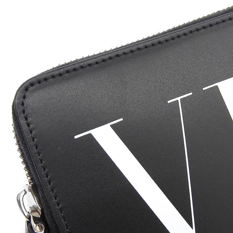 ヴァレンティノ VALENTINO ラウンドファスナー ロングウォレット VLTN 長財布 レザー ブラック 2Y2P0570LVN 美品 新入荷 OBB0591 VALENTINO（ヴァレンティノ） ラウンドファスナー ロングウォレット