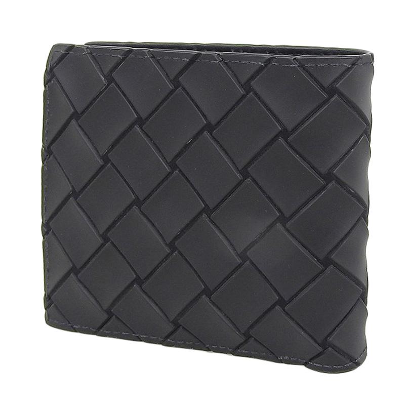 BOTTEGA VENETA 二つ折り財布 ブラック BOTTEGA VENETA（ボッテガ・ヴェネタ） コンパクトウォレット 二つ折り