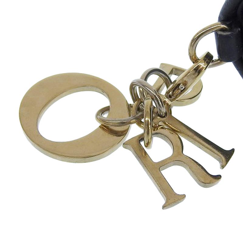 ディオール CHRISTIAN DIOR レディディオール ロータスウォレット 三つ折り財布 カナージュ レザー ブラック 中古 新入荷 OBB0612 カナージュライン ディオール CHRISTIAN DIOR レディディオール