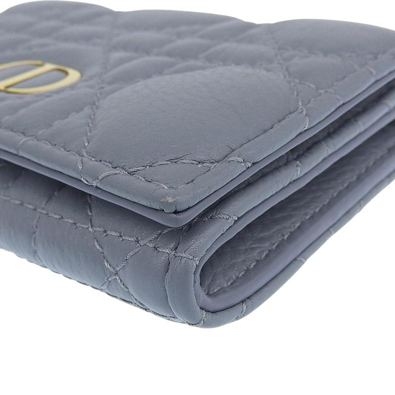 ディオール CHRISTIAN DIOR カロ カナージュ グリシンウォレット 二つ折り財布 ケース レザー ブルー S5132UWHC 中古 新入荷 OBB0625 Christian Dior（クリスチャン・ディオール） ディオール カロ