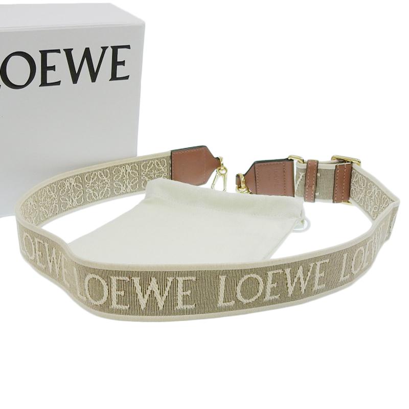LOEWE ロエベ レザー アナグラム ショルダーストラップ LOEWE（ロエベ） アナグラム ストラップ ジャガード キャンバス カーフ