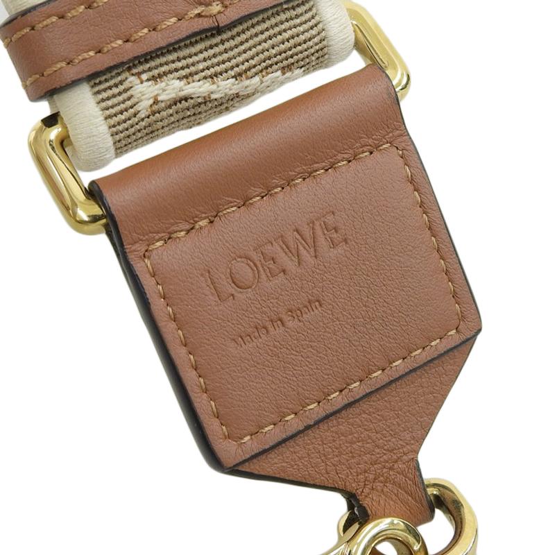 美品 LOEWE ロエベ アナグラム ロゴ ショルダーストラップ 現行 人気 LOEWE（ロエベ） アナグラム ストラップ ジャガード キャンバス カーフ