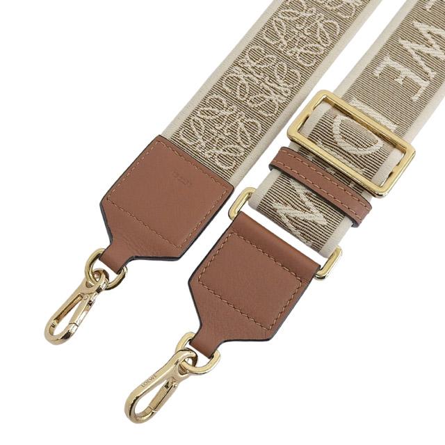 LOEWE(ロエベ) ショルダーストラップ ベージュ×シルバー ロープ 天然