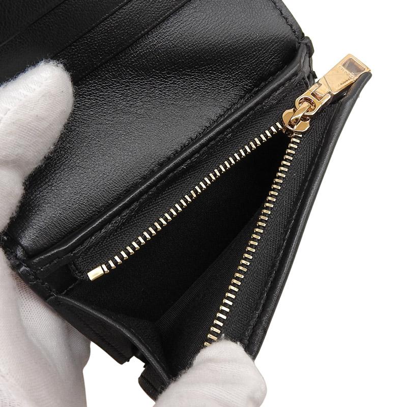 ヴェルサーチェ Versace メドゥーサ'95 二つ折り財布 コンパクトウォレット レザー ブラック 1016596 中古 新入荷 OBB0659 VERSACE（ヴェルサーチェ） メドゥーサ'95 二つ折り財布 コンパクト