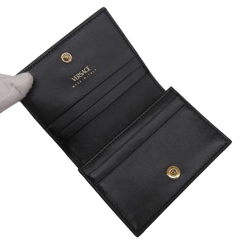 ヴェルサーチェ Versace メドゥーサ'95 二つ折り財布 コンパクトウォレット レザー ブラック 1016596 中古 新入荷 OBB0659 VERSACE（ヴェルサーチェ） メドゥーサ'95 二つ折り財布 コンパクト