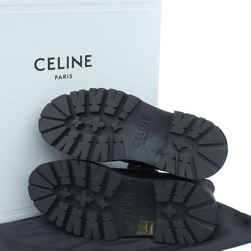 CELINE（セリーヌ） バルキー レースアップブーツ ナイロン/シャイニー