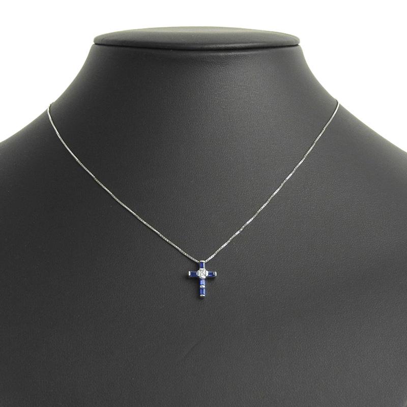 ダミアーニ DAMIANI ルミエール ネックレス K18WG サファイア ダイヤモンド 中古 新入荷 OBJ0266 | DAMIANI | 01