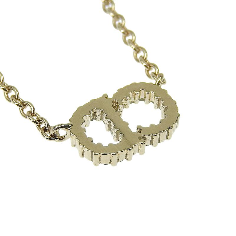 【ご予約】　美品　クリスチャン ディオール ネックレス ゴールド GP ロゴペンダント ラインストーン　中古品　其の二 Christian Dior（クリスチャン・ディオール） ロゴ ラインストーン