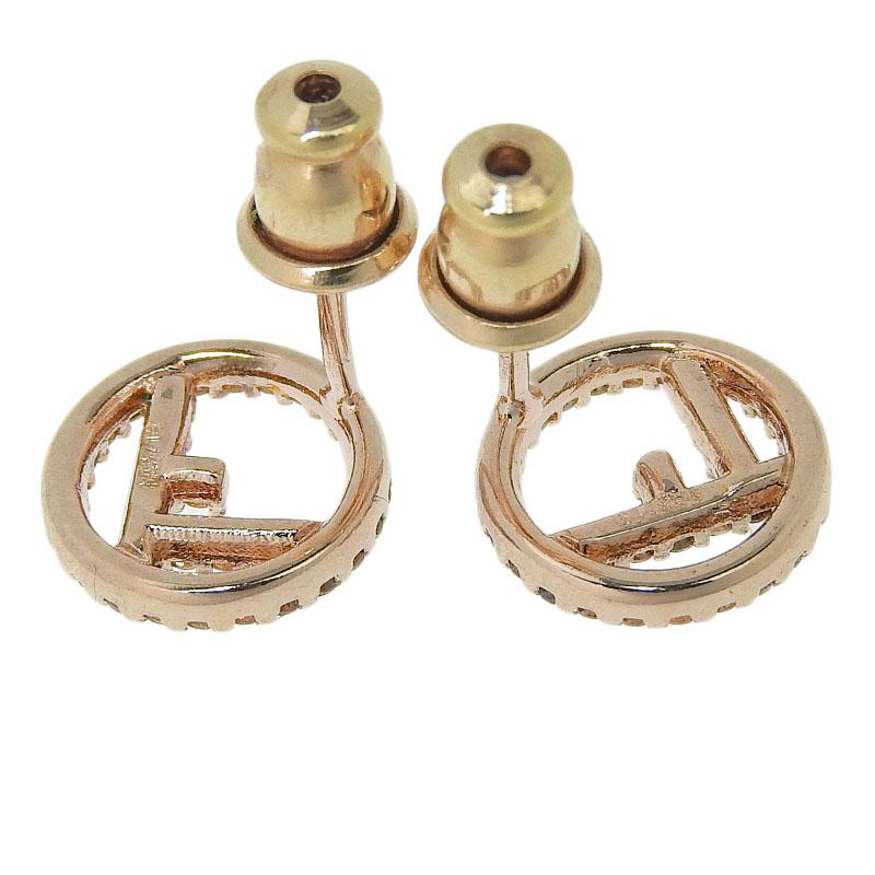 FENDI フェンディ 片耳 ピアス フープ ラインストーン ピンク 【公式通販】