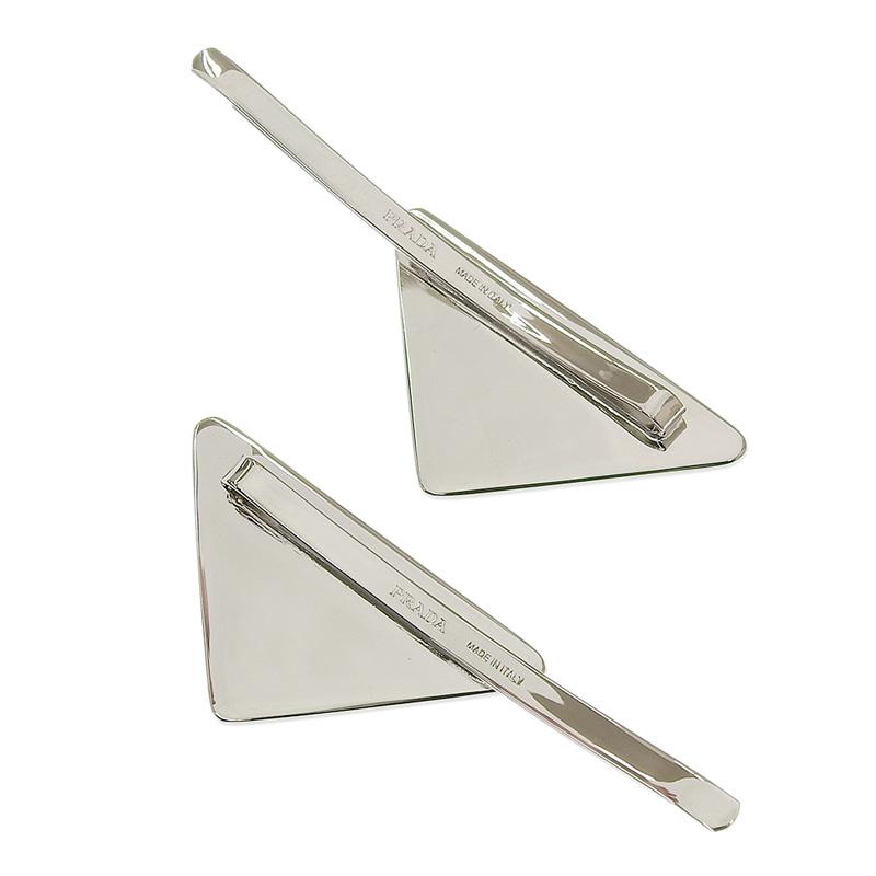 PRADA プラダ ヘアアクセサリー トライアングルロゴ ヘアピン メタル