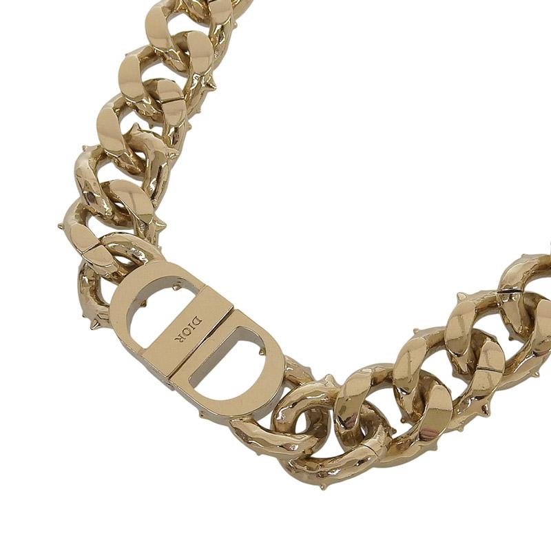 ディオール CHRISTIAN DIOR CD Icon チェーンリンクネックレス いばら バイカラー 中古 新入荷 OBJ0306 | Christian Dior | 02