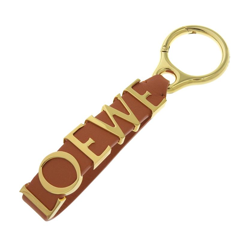 LOEWE（ロエベ） ボールド チャーム キーリング レザー 真鍮 メープル