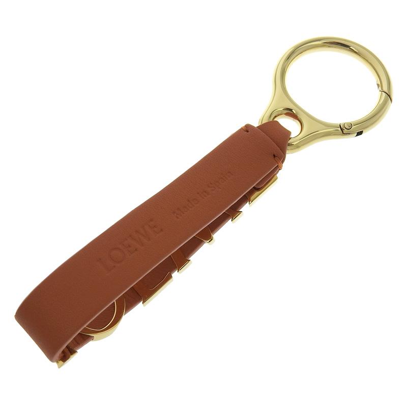 LOEWE（ロエベ） ボールド チャーム キーリング レザー 真鍮 メープル