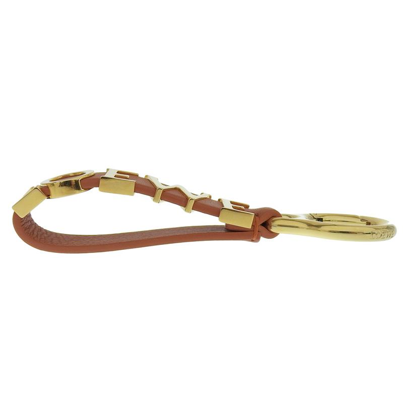 LOEWE（ロエベ） ボールド チャーム キーリング レザー 真鍮 メープル