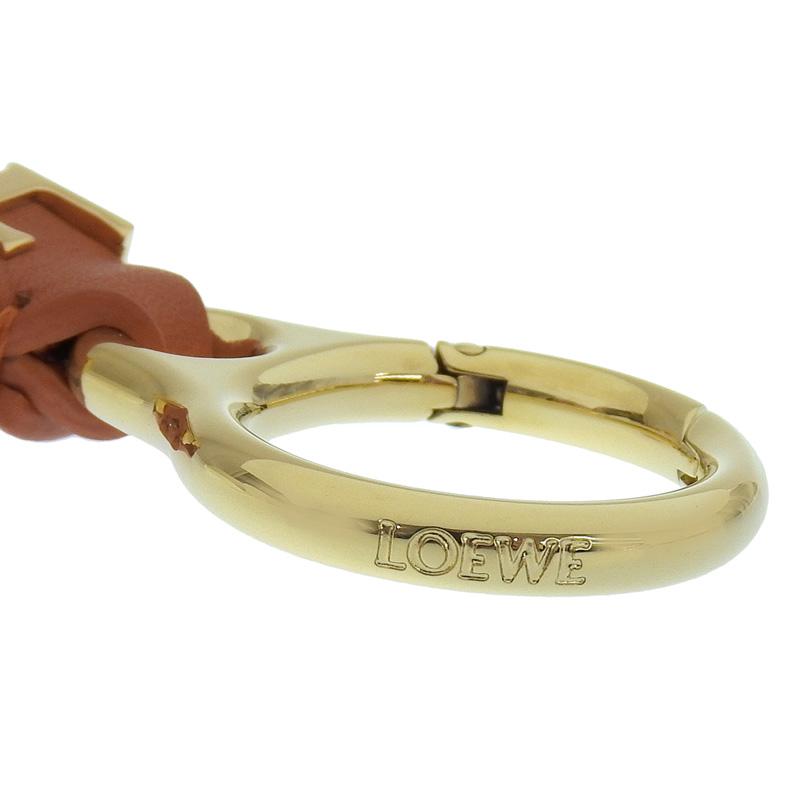 LOEWE（ロエベ） ボールド チャーム キーリング レザー 真鍮 メープル