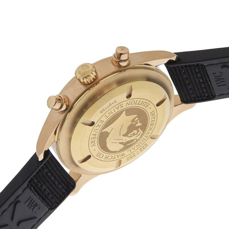 アイダブリューシー IWC サン＝テグジュペリ メンズ 自動巻き 腕時計 K18/ラバー 茶文字盤 250本限定 IW371711 中古 新入荷 OW0399 IWC SCHAFFHAUSEN（IWCシャフハウゼン） アイダブリューシー IWC サン