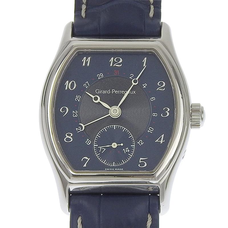 ジラール・ペルゴ GIRARD PERREGAUX リシュビル メンズ 自動巻き 腕時計 スモールセコンド SS/革 ネイビー文字盤 中古 新入荷 OW0401 ジラール・ペルゴ（GIRARD-PERREGAUX） GIRARD PERREGAUX リシュビル
