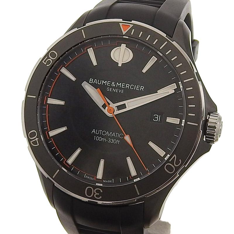 ボーム＆メルシェ BAUME＆MERCIER クリフトン メンズ 自動巻き 腕時計 SS/ラバー ブラック文字盤 M0A10339 中古 新入荷 OW0415 CLIFTON（BAUME&MERCIER） ボーム＆メルシェ BAUME＆MERCIER