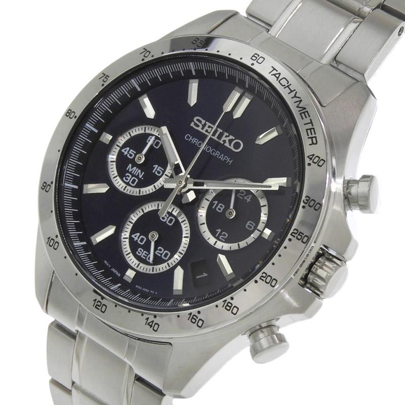 セイコー SEIKO メンズ クォーツ クロノグラフ 腕時計 SS ダークブルー文字盤 SBTR011 美品 新入荷 OW0501 SEIKO（セイコー） メンズ クォーツ クロノグラフ 腕時計 SS ダーク