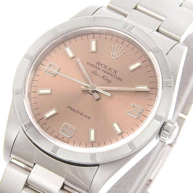 ロレックス ROLEX エアキング SS ピンク 14010M RO0239 エアキング ロレックス ROLEX メンズ 自動巻き 腕時計 SS ピンク文字盤