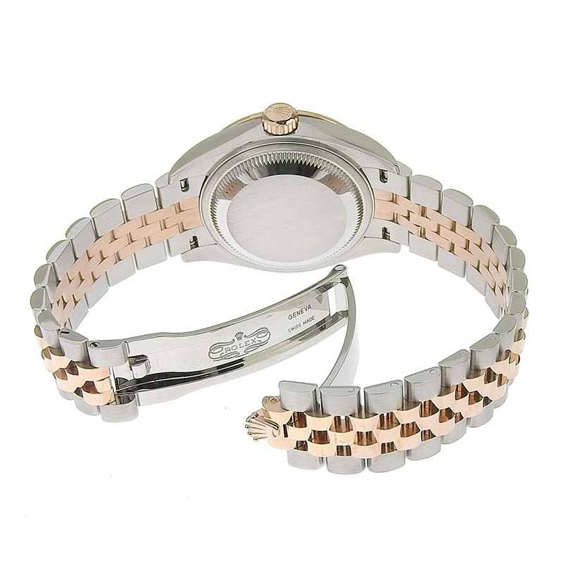 ロレックス ROLEX デイトジャスト SS/PG 10Pダイヤ ダイヤベゼル チョコレート文字盤 ランダム番 2017年 279381RBR 中古 新入荷 RO0258 デイトジャスト ロレックス ROLEX SS/PG 10Pダイヤ ダイヤベゼル
