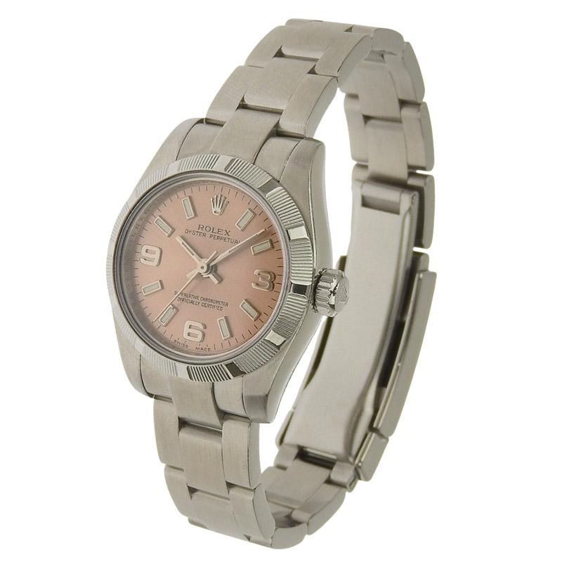 ロレックス ROLEX オイスターパーペチュアル レディース 自動巻き 腕時計 SS ピンク文字盤 Z番 2006～2007年 176210 中古 新入荷 RO0298 オイスター パーペチュアル ロレックス ROLEX オイスター