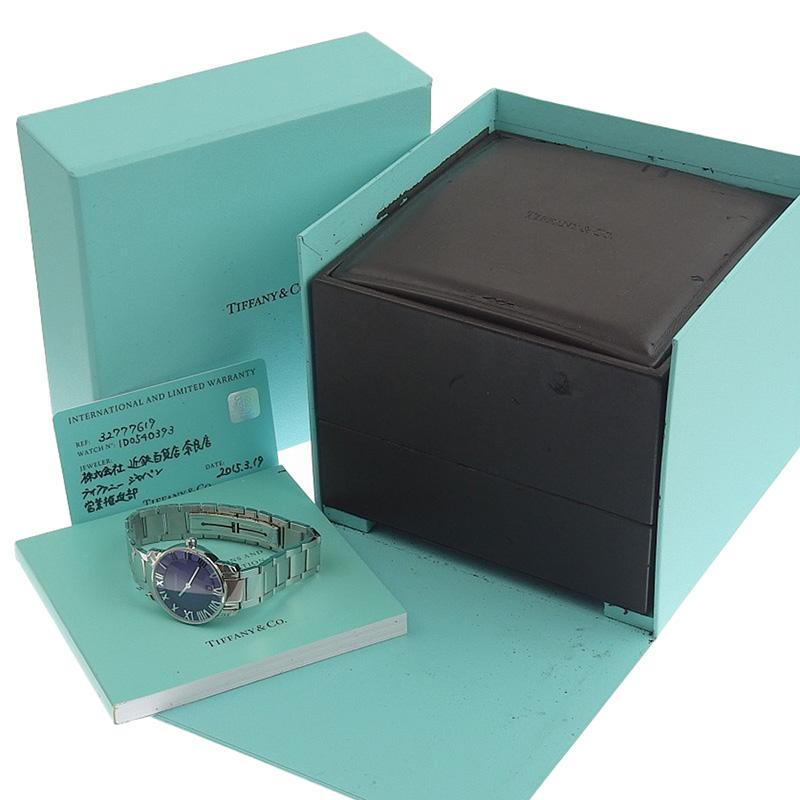 ティファニー TIFFANY &amp; Co. アトラスドーム レディース クォーツ 腕時計 SS ブルー文字盤 32777619 中古 新入荷 TI0129 Tiffany Atlas ティファニー TIFFANY & Co. アトラスドーム レディース