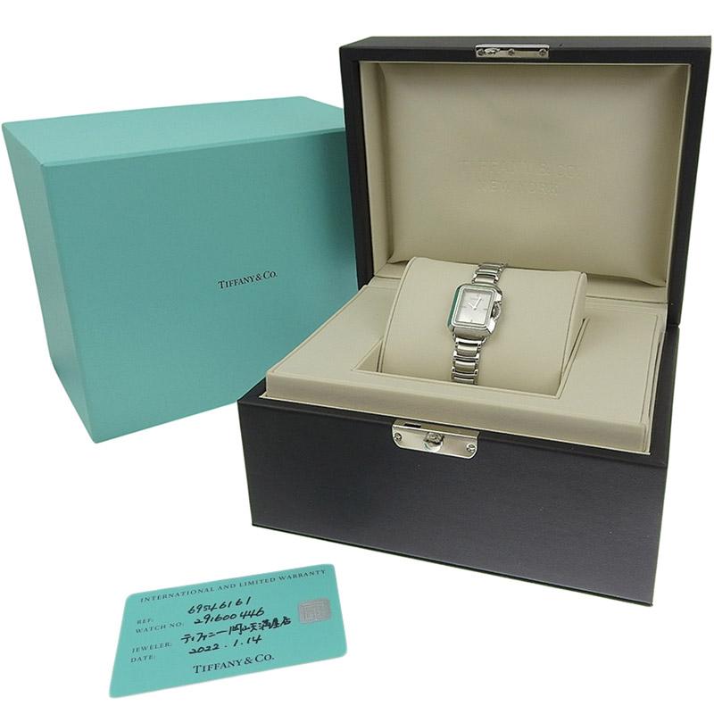 ティファニー TIFFANY &amp; Co. Tレクタンブル クォーツ レディース ダイヤ SS ホワイトシェル文字盤 375本限定 69546161 中古 新入荷 TI0150 TIFFANY&Co.（ティファニー） TIFFANY & Co. Tレクタンブル クォーツ