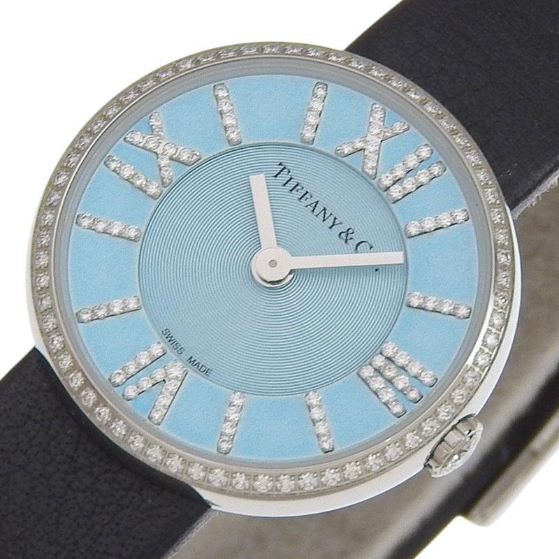 ティファニー TIFFANY & Co. アトラス2ハンド レディース クォーツ 腕時計 ダイヤ SS/革 ライトブルー文字盤 62867442 中古 新入荷 TI0351 | Tiffany Atlas | 02