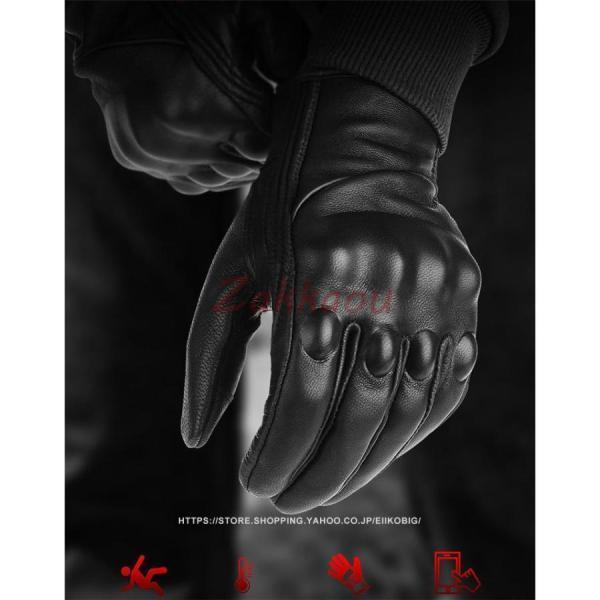 山羊革 スマホ対応可能 本革手袋　メンズ　グローブ　レザーグローブ　レザー手袋　glove　バイク手袋　バイクグローブ　レーシンググローブ_4