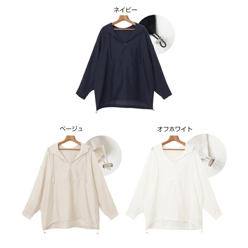 evernavy エバーネイビー シアー アノラック シャツ レディース シアー