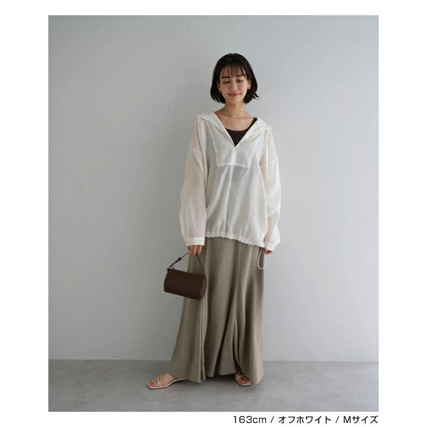 evernavy エバーネイビー シアー アノラック シャツ レディース シアー