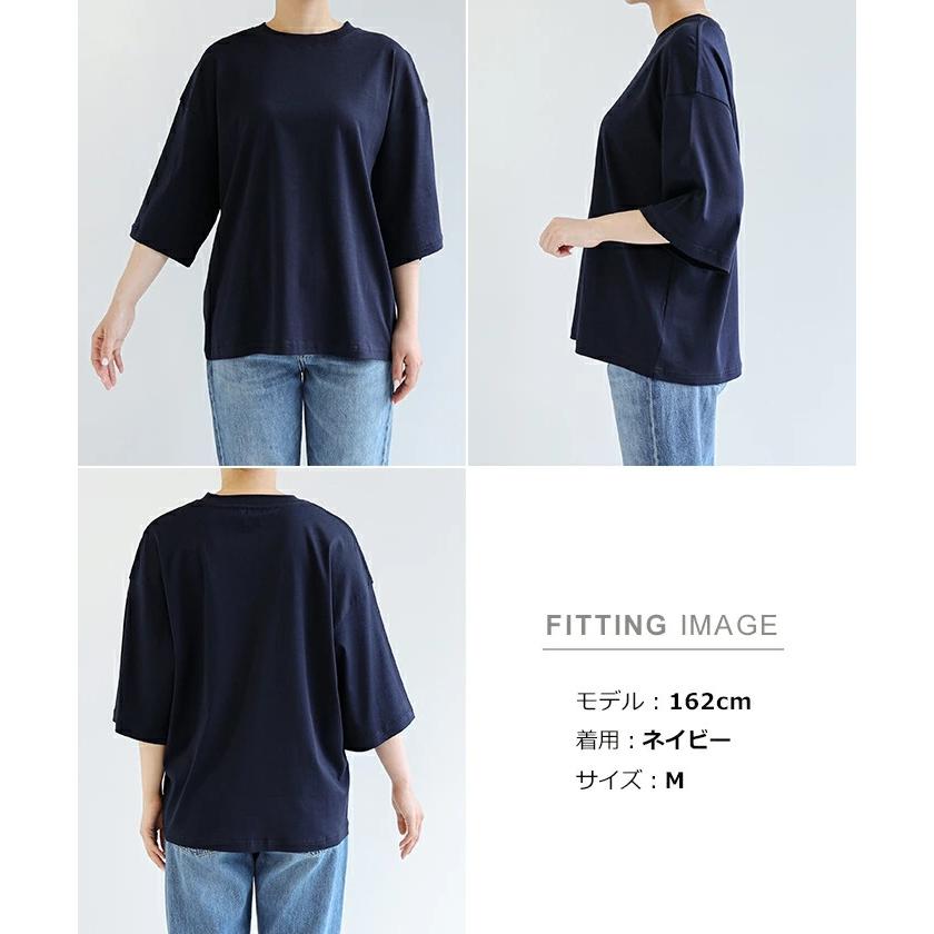 evernavy エバーネイビー シルケット オーバーサイズ Tシャツ 5分袖