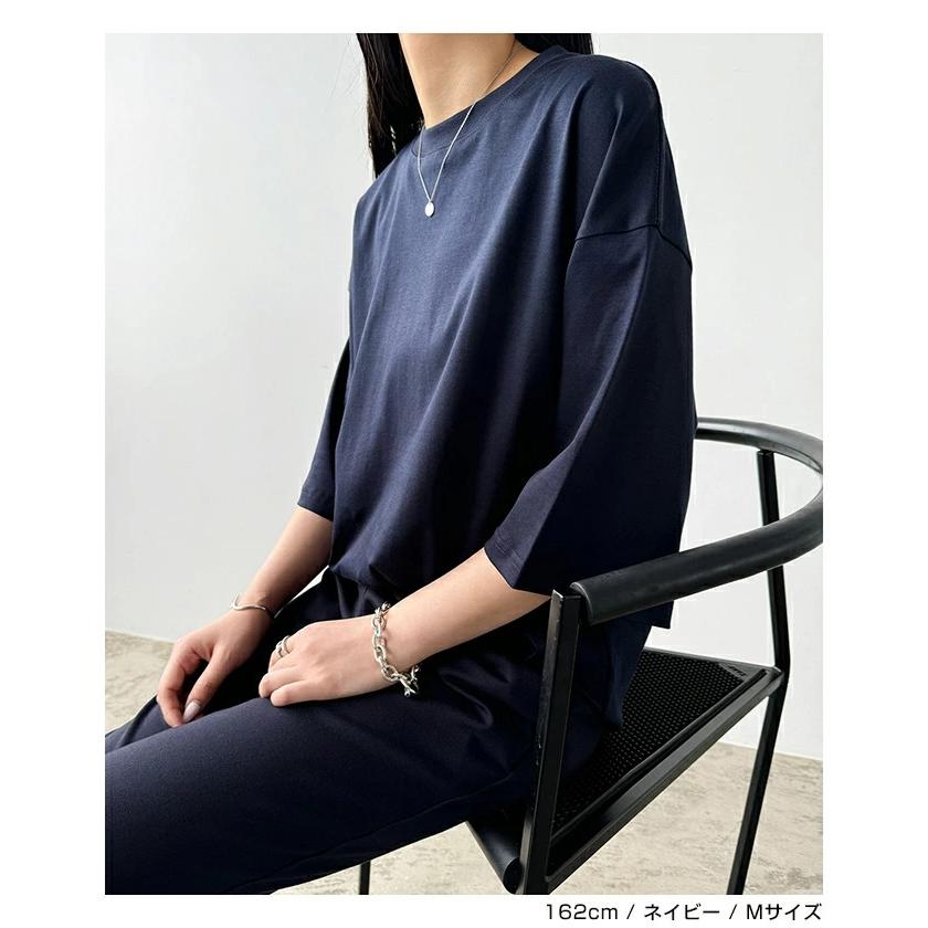 evernavy エバーネイビー シルケット オーバーサイズ Tシャツ 5分袖