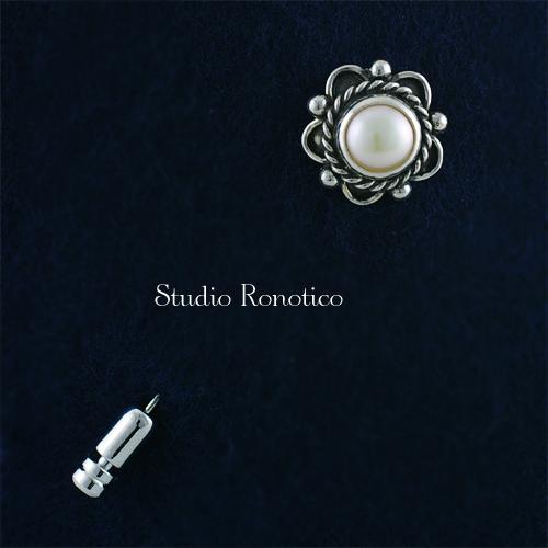 ピンブローチ ラペルピン ロノティコ Ronotico パール アンティーク風 ハットピン Silver925製 アイボリー系 br-21 ギフト プレゼント_3