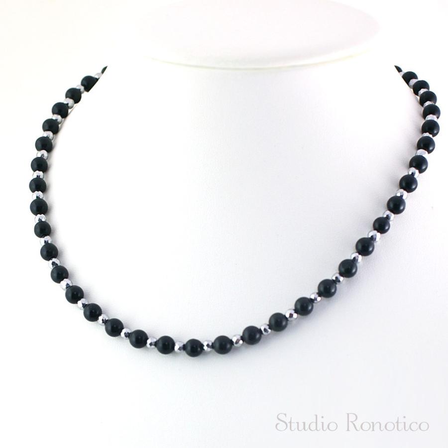 磁気ネックレス おしゃれ レディース メンズ ロノティコ Ronotico 50cm北海道産ブラックシリカ 遠赤外線 Silver製マグネットクラスプ 男性 女性 日本製