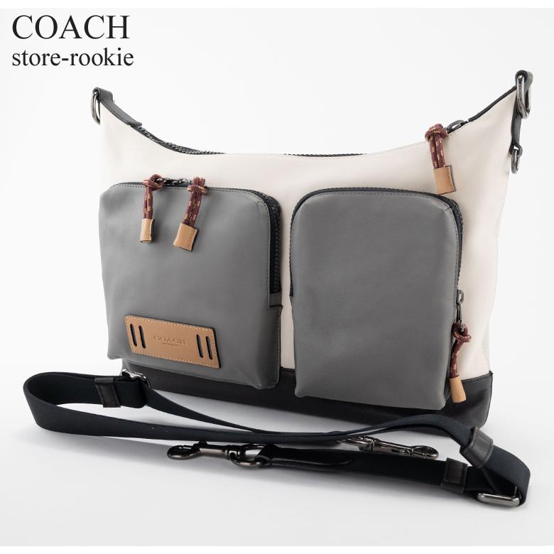 人気ブラドン ポケット レンジャー カラーブロック メンズ Coach アウトレット ショルダーバッグ コーチ 21年2月 新入荷 ラッピング無料 レザー 1954 チョーク ヘザーグレー 斜めがけ メッセンジャー バッグ Dagl Tg