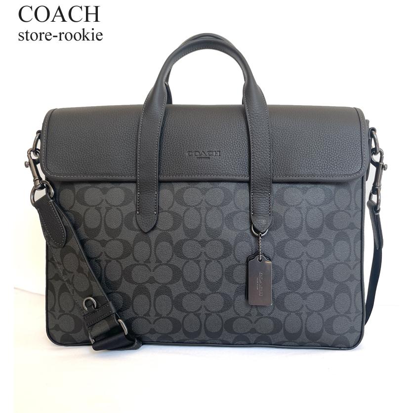 オカヤドカリ 販売 コーチ ビジネスバッグ アウトレット Coach メンズ サリバン ポートフォリオ ブリーフ シグネチャー キャンバス C9873 チャコール ブラック 通販では人気ブランド Dif Mocorito Gob Mx