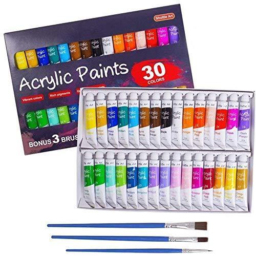 Shuttle Art アクリル絵の具 30色 チューブ 耐久性 速乾 防水 手作り 手軽 ブラシ付属 木 壁 陶器 ズックに描ける 子供用 イラスト S Room109 通販 Yahoo ショッピング