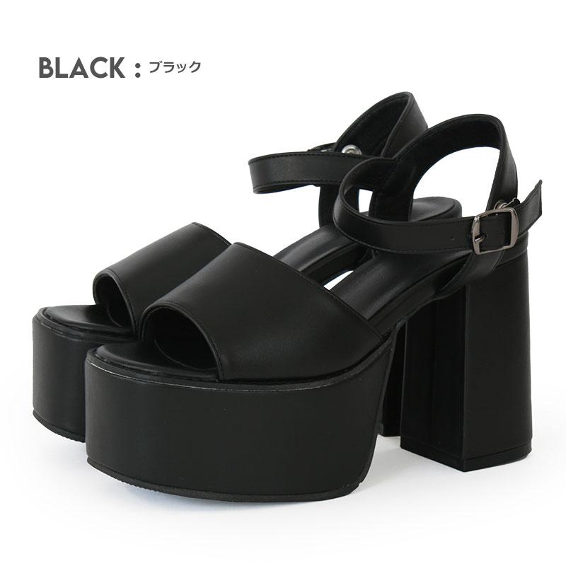 アンクルストラップ 厚底 12cm 美脚 太ヒール チャンキーヒール