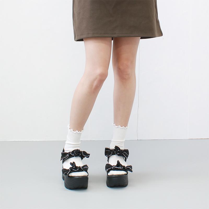 リボン ベルクロ 9cm 厚底 スニーカーソール スポーツサンダル