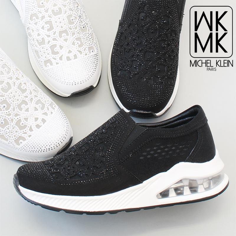 MK MICHEL KLEIN ミッシェルクラン ラインストーン シアー スリッポン