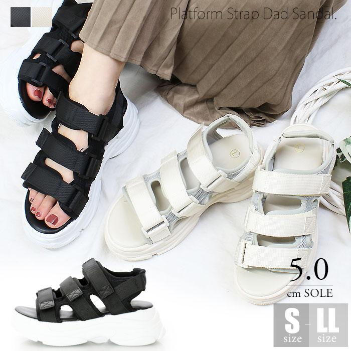 厚底 ストラップ スポーツサンダル レディース サンダル マジックテープ 夏 歩きやすい Mt 7485 Mt 7485 Room9 通販 Yahoo ショッピング