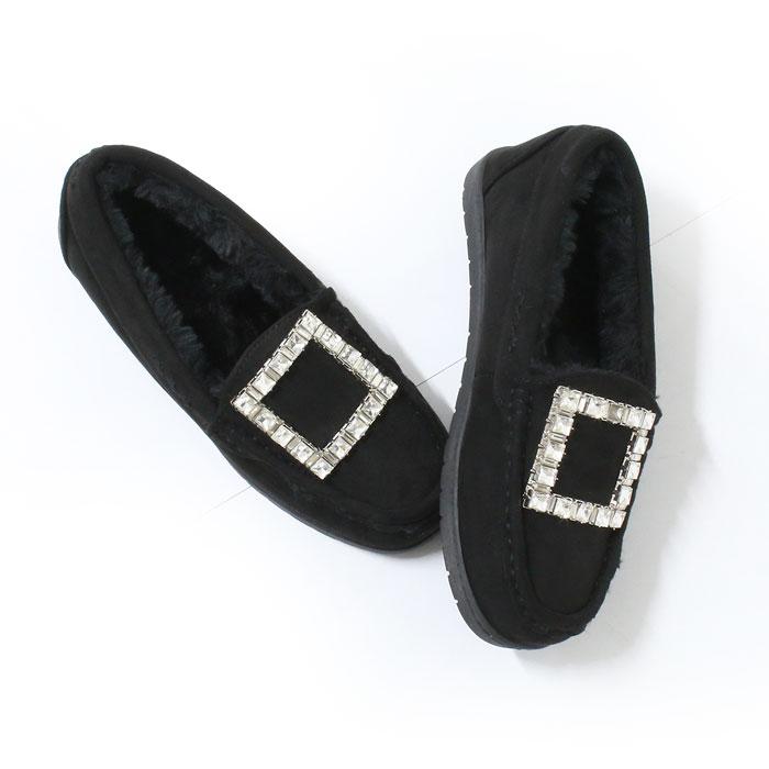 3タイプ 柔らかデザイン 厚底 ファー ムートン モカシン シューズ